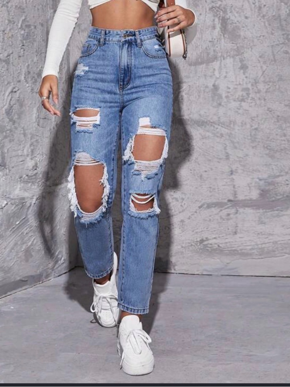 SHEIN Distressed Boyfriend Jeans Good Condition